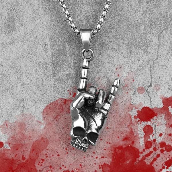 chains death rock gesture stainless steel men necklaces pendants chain gothic punk for boyfriend male jewelry creativity gift wholesale, Silver
chains death rock gesture stainless steel men necklaces pendants chain gothic punk for boyfriend male jewelry creativity gift wholesale, Silver