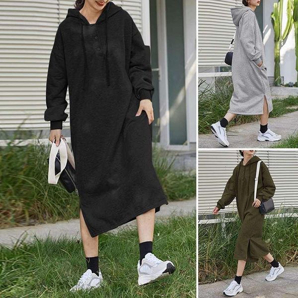 casual dresses autumn female solid long sleeves midi robe side fork hooded vestidos fashion pocker sweatshirt dress plus size 5xl, Black;gray
casual dresses autumn female solid long sleeves midi robe side fork hooded vestidos fashion pocker sweatshirt dress plus size 5xl, Black;gray