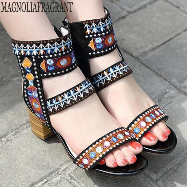 dress shoes summer female sandals national style women wave bohemia vintage embroidered thick with roman open toe hy303, Black
dress shoes summer female sandals national style women wave bohemia vintage embroidered thick with roman open toe hy303, Black