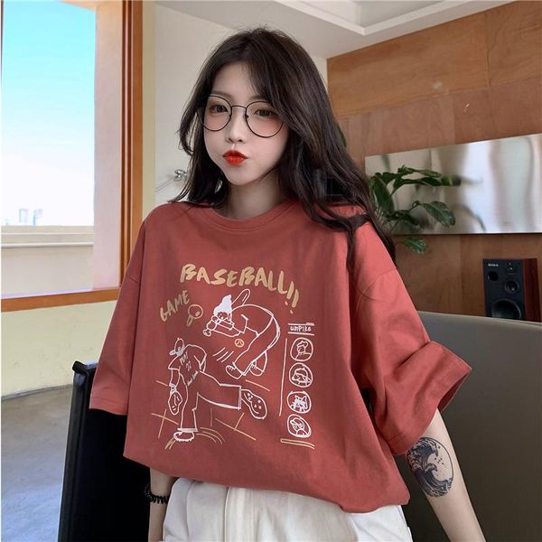 female summer t shirt short sleeve tees womem print cartoon o neck tshirt cotton oversize loose casual #t09 women's t-shirt, White
female summer t shirt short sleeve tees womem print cartoon o neck tshirt cotton oversize loose casual #t09 women's t-shirt, White