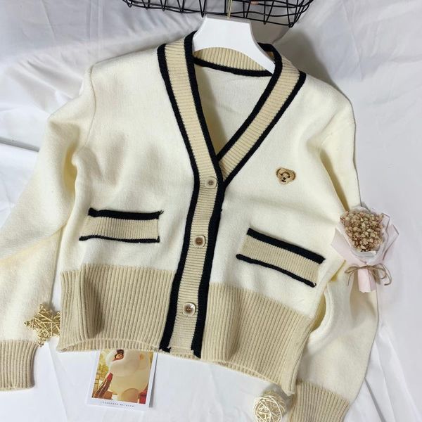 women's knits & tees sweaters woman long sleeve print cardigans women patchwork sweater v neck casual korean style with pocket 2022 te, White
women's knits & tees sweaters woman long sleeve print cardigans women patchwork sweater v neck casual korean style with pocket 2022 te, White
