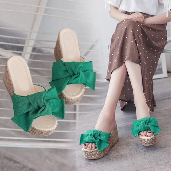 slippers high heels women flatform shoes summer sandals platform wedges solid thick bottom flock bow beach, Black
slippers high heels women flatform shoes summer sandals platform wedges solid thick bottom flock bow beach, Black