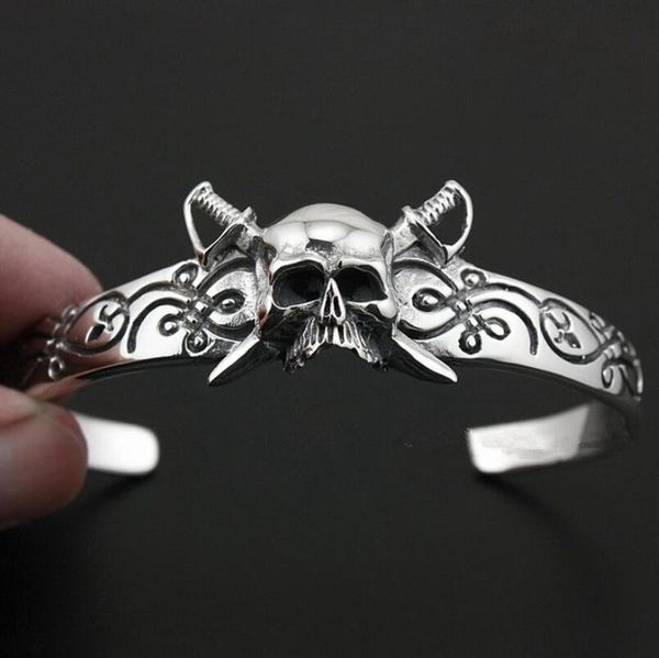 bangle products stainless steel men's bracelet skull pirate retro punk jewelry gift, Black
bangle products stainless steel men's bracelet skull pirate retro punk jewelry gift, Black