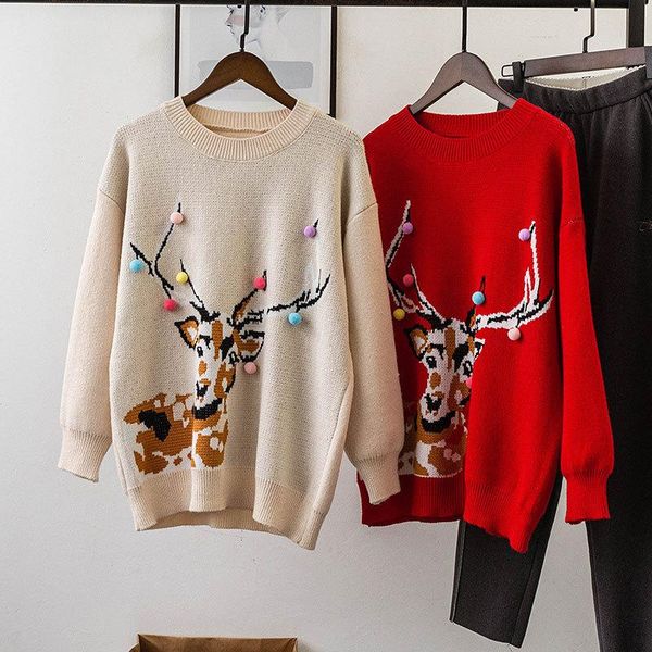 women's sweaters 2021 women christmas sweater and pullovers year clothes o-neck long sleeve vintage femme tricot pull, White;black
women's sweaters 2021 women christmas sweater and pullovers year clothes o-neck long sleeve vintage femme tricot pull, White;black