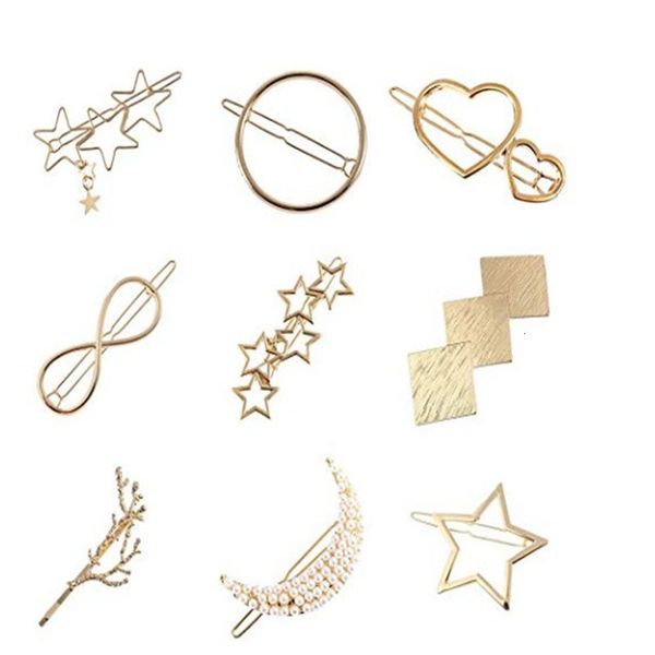 creative combination set five pointed love alloy geometric star circle hairpin, Golden;silver
creative combination set five pointed love alloy geometric star circle hairpin, Golden;silver