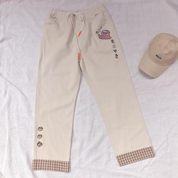women's pants & capris japanese casual drawstring girl heart soft sister trousers straight female cartoon embroidery loose mori, Black;white
women's pants & capris japanese casual drawstring girl heart soft sister trousers straight female cartoon embroidery loose mori, Black;white