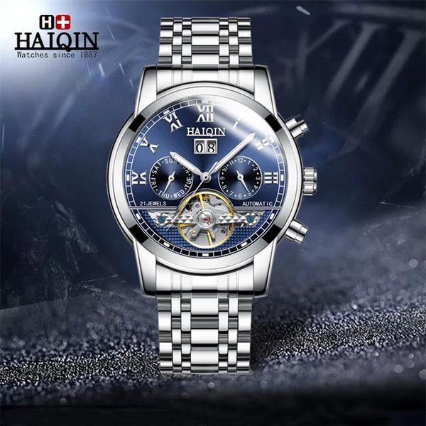 wristwatches haiqin automatic mens watches men watch mechanical wristwatch waterproof tourbillon clock relogio masculino, Slivery;brown
wristwatches haiqin automatic mens watches men watch mechanical wristwatch waterproof tourbillon clock relogio masculino, Slivery;brown