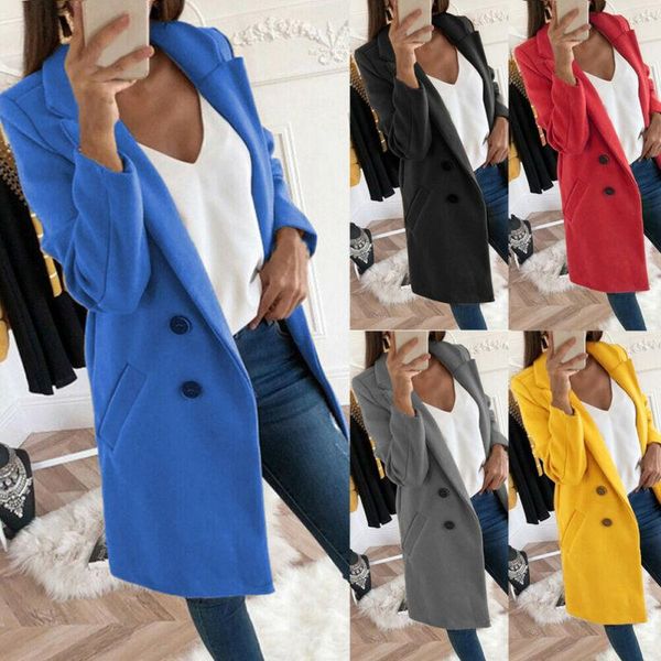 women's wool & blends solid color fashion women slim casual blazer jacket outwear career formal long coat, Black
women's wool & blends solid color fashion women slim casual blazer jacket outwear career formal long coat, Black