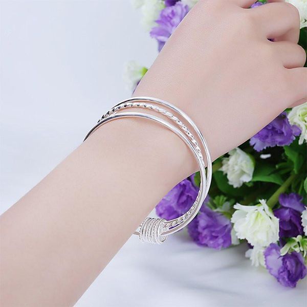 bangle tb-115 korean style closed silver bracelet smooth twist three-circle three-line jewelry wholesale, Black
bangle tb-115 korean style closed silver bracelet smooth twist three-circle three-line jewelry wholesale, Black