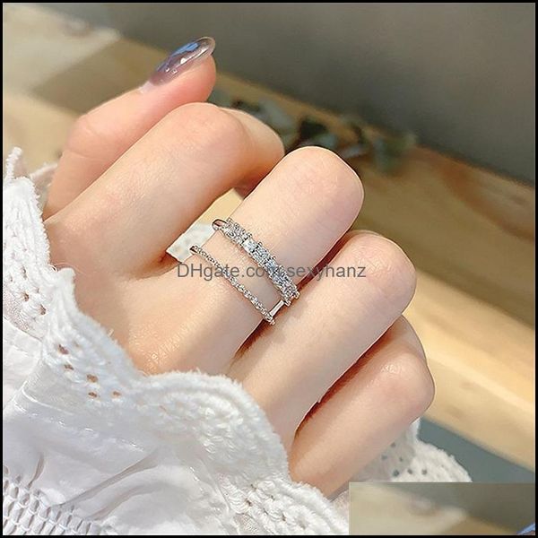 jewelry cluster rings double layers for women korean styles micro pave zircon open ring bijouox adjustable drop delivery 2021 f1580, Golden;silver
jewelry cluster rings double layers for women korean styles micro pave zircon open ring bijouox adjustable drop delivery 2021 f1580, Golden;silver