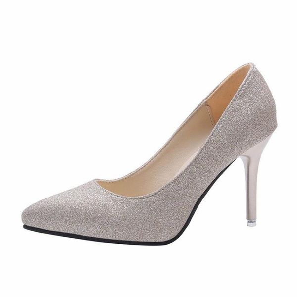 dress shoes women pumps 9cm high thin heels pointed toe solid shallow office lady gold silvert leather big size, Black
dress shoes women pumps 9cm high thin heels pointed toe solid shallow office lady gold silvert leather big size, Black