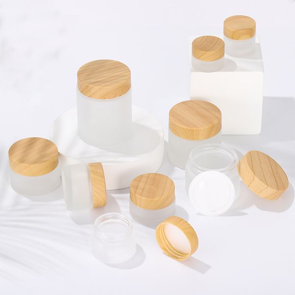 5g 10g 15g 30g 50g 100g frost cosmetic jars cream empty makeup face case refillable containers packing bottle with plastic bamboo cap
5g 10g 15g 30g 50g 100g frost cosmetic jars cream empty makeup face case refillable containers packing bottle with plastic bamboo cap