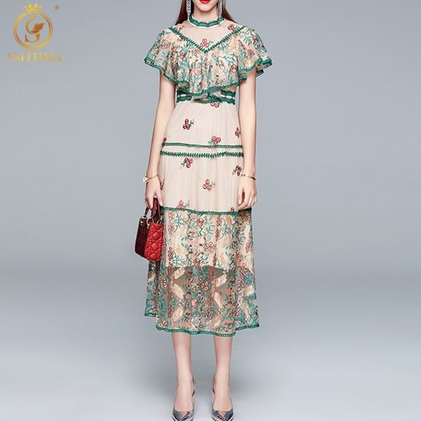 fashion runway summer dresses women short sleeves flower embroidery ruffle mesh midi party dress vestidos 210520, Black;gray
fashion runway summer dresses women short sleeves flower embroidery ruffle mesh midi party dress vestidos 210520, Black;gray