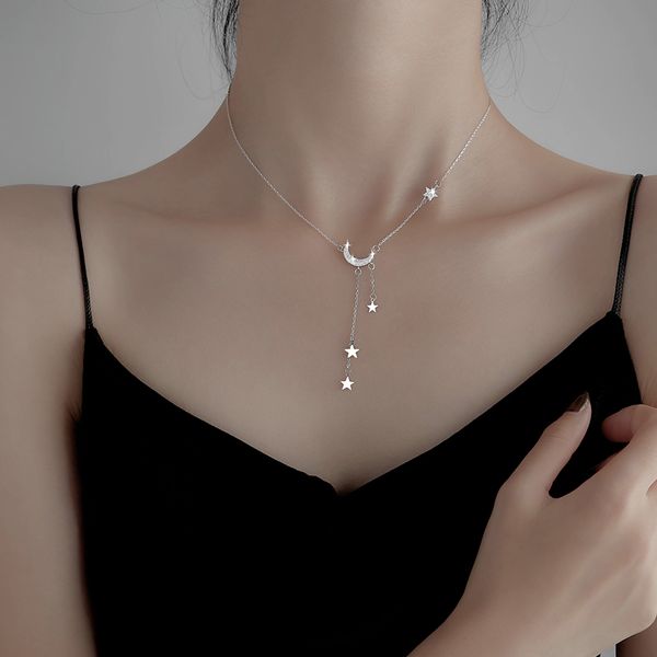 moon necklace female necklace niche design feeling chain tassel clavicle female temperament of contracted neck chain fashion, Silver
moon necklace female necklace niche design feeling chain tassel clavicle female temperament of contracted neck chain fashion, Silver