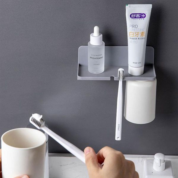 toothbrush holders bathroom accessories set, wall-mounted holder + 2 pieces plastic cups
toothbrush holders bathroom accessories set, wall-mounted holder + 2 pieces plastic cups