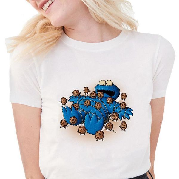 summer funny cookie monster design women t shirt printed short sleeve tees soft cotton white s1348
summer funny cookie monster design women t shirt printed short sleeve tees soft cotton white s1348