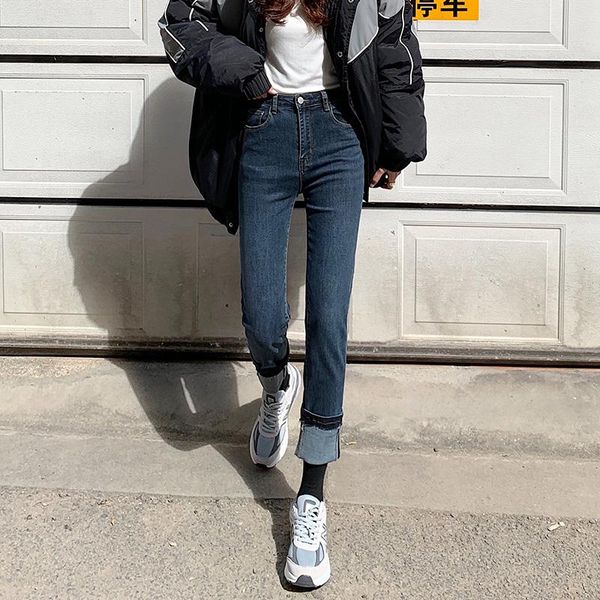 korean style high waist mom jean straight stretch casual jeans rolled hem women slim female denim trousers plus size women's, Blue
korean style high waist mom jean straight stretch casual jeans rolled hem women slim female denim trousers plus size women's, Blue