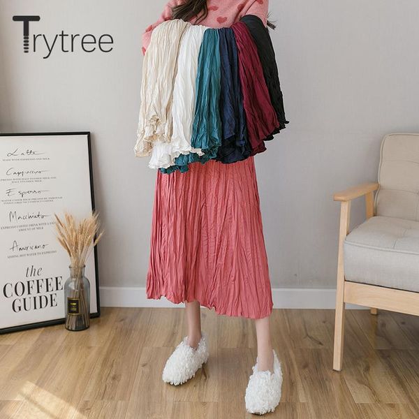 skirts trytree 2021 spring women casual skirt solid 7 color vintage pleated a-line all-purpose style elastic waist fashion, Black
skirts trytree 2021 spring women casual skirt solid 7 color vintage pleated a-line all-purpose style elastic waist fashion, Black