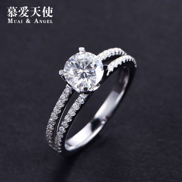 fashion double row set arm stone women's super white d color 18k gold one carat four claw moss diamond ring, Slivery;golden
fashion double row set arm stone women's super white d color 18k gold one carat four claw moss diamond ring, Slivery;golden