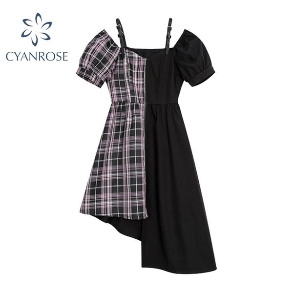 summer irregular spliced crop dress women strap streetwear fashion short sleeve goth retro dresses slim y2k vestidos mujer 210430, Black;gray
summer irregular spliced crop dress women strap streetwear fashion short sleeve goth retro dresses slim y2k vestidos mujer 210430, Black;gray