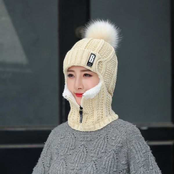 berets m7dd winter knitted hats hairball beanie warm scarf fleece lining, Blue;gray
berets m7dd winter knitted hats hairball beanie warm scarf fleece lining, Blue;gray