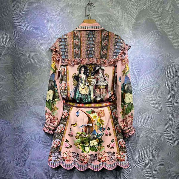 dress seqinyy pink set 2021 spring summer fashion design feminine frilly shirt + mini skirt vintage flower suit print, White
dress seqinyy pink set 2021 spring summer fashion design feminine frilly shirt + mini skirt vintage flower suit print, White
