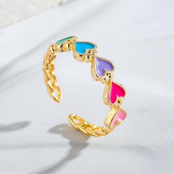 cluster rings y2k fashion heart opening ring for women korean dripping oil gold alloy jewelry wholesale, Golden;silver
cluster rings y2k fashion heart opening ring for women korean dripping oil gold alloy jewelry wholesale, Golden;silver
