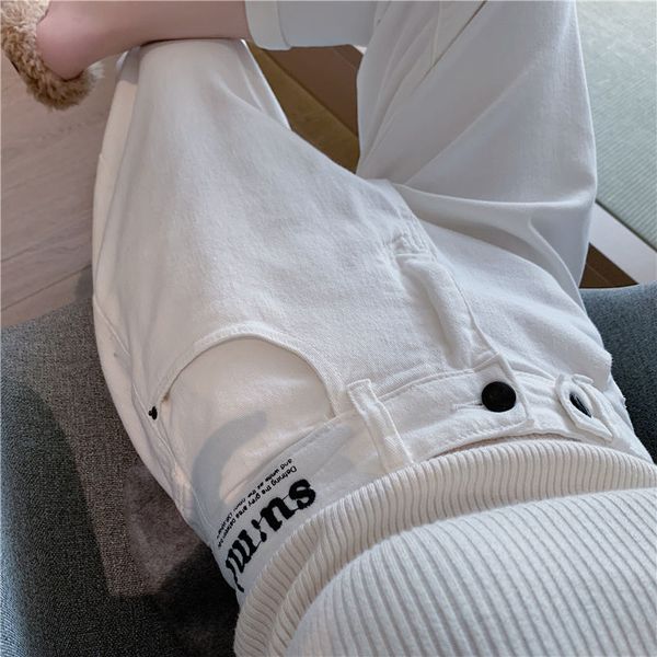 spring korea fashion women's high-waisted vintage torn down white jeans cotton casual denim harem pants plus size s863, Blue
spring korea fashion women's high-waisted vintage torn down white jeans cotton casual denim harem pants plus size s863, Blue