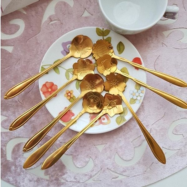spoons 8pcs flowers design gold spoon long handle dessert tea coffee mixing stainless steel vintage teaspoons drink tableware
spoons 8pcs flowers design gold spoon long handle dessert tea coffee mixing stainless steel vintage teaspoons drink tableware