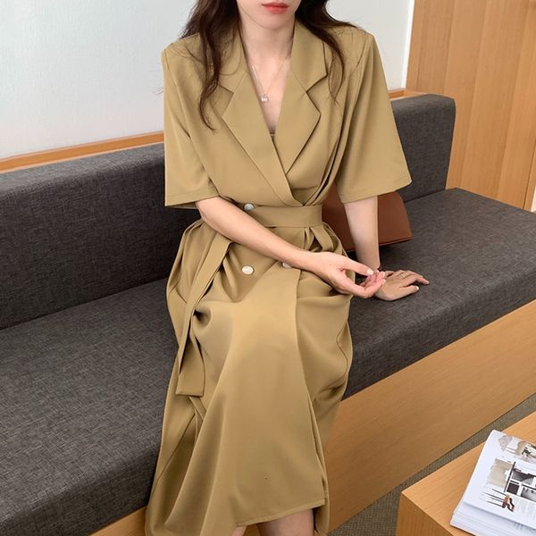 casual dresses coreano chique vestido de verão estilo francês terno gola mulher duplo breasted rendas até cintura magro manga curta parte tz, Black;gray
casual dresses coreano chique vestido de verão estilo francês terno gola mulher duplo breasted rendas até cintura magro manga curta parte tz, Black;gray