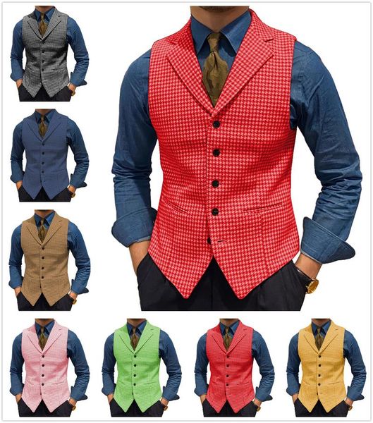 men's vests houndstooth suit vest retro wool sleeveless business steampunk waistcoat warm jacket, Black;white
men's vests houndstooth suit vest retro wool sleeveless business steampunk waistcoat warm jacket, Black;white