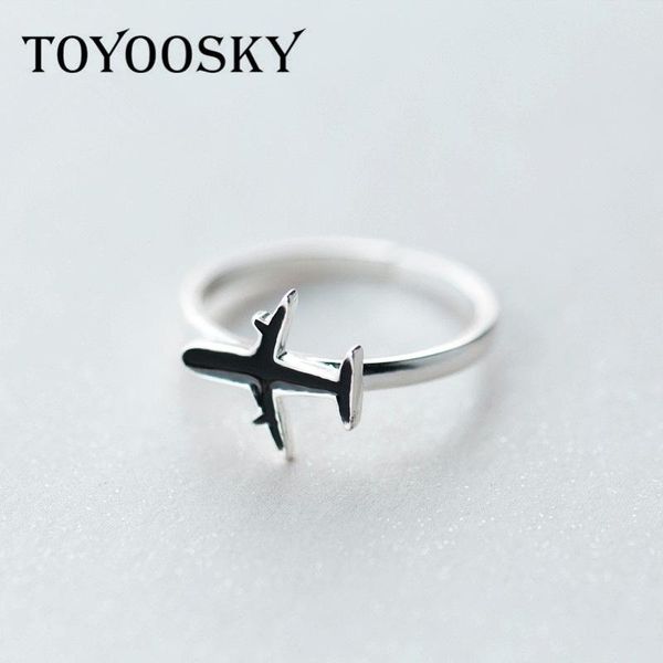 wedding rings toyoosky s925 sterling silver simple black color airplane ring jewelry opening adjustable for women gifts gift finger, Slivery;golden 
wedding rings toyoosky s925 sterling silver simple black color airplane ring jewelry opening adjustable for women gifts gift finger, Slivery;golden