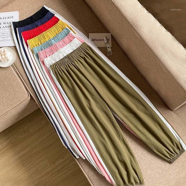 women lantern cotton linen pants elastic waist side stripes harem loose casual summer women's ankle-length trousers & capris, Black;white
women lantern cotton linen pants elastic waist side stripes harem loose casual summer women's ankle-length trousers & capris, Black;white
