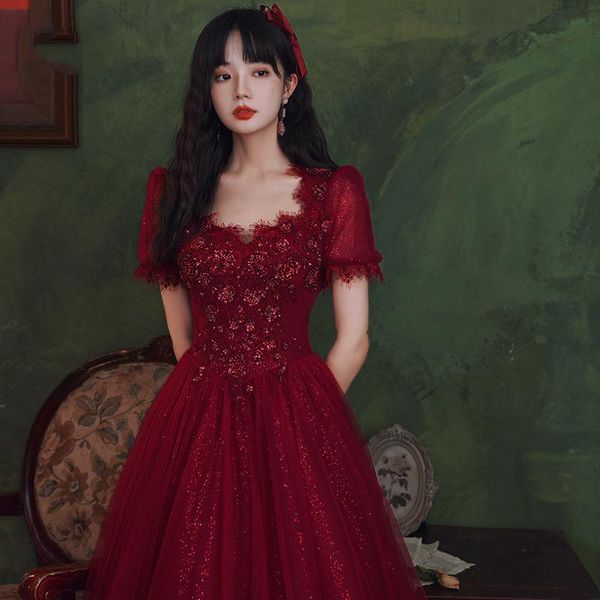 elegant square neck wedding dresses 2021 beading sequined short sleeves ball gown toast clothing vestido ethnic, Red
elegant square neck wedding dresses 2021 beading sequined short sleeves ball gown toast clothing vestido ethnic, Red