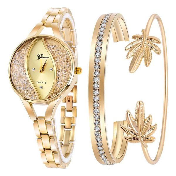 wristwatches 3 pcs set ginave watch women flow sand diamond bracelet luxury jewelry ladies female girl hour casual quartz wristwaches, Slivery;brown
wristwatches 3 pcs set ginave watch women flow sand diamond bracelet luxury jewelry ladies female girl hour casual quartz wristwaches, Slivery;brown