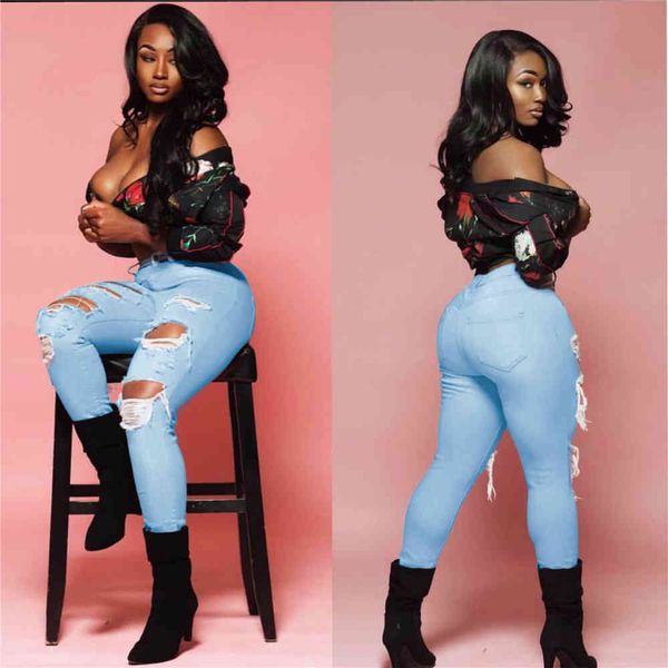 jean women high waist casual washed distressed hole jeans stretch skinny denim street ripped ladies pencil pants, Blue
jean women high waist casual washed distressed hole jeans stretch skinny denim street ripped ladies pencil pants, Blue