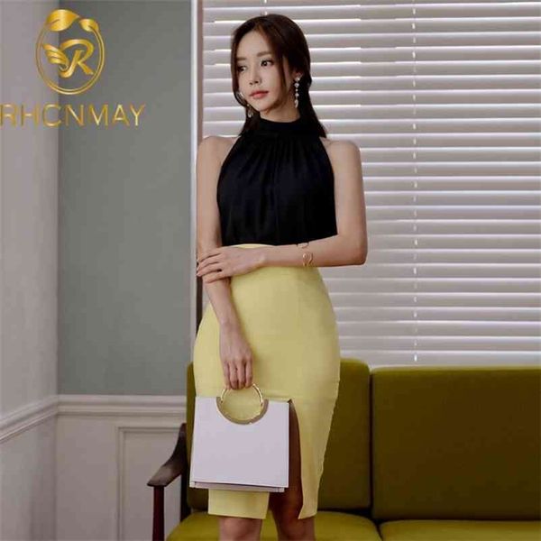 summer women skirt set fashion black mesh sleeveless shirt + high waist split pencil skirts suit 210520, White
summer women skirt set fashion black mesh sleeveless shirt + high waist split pencil skirts suit 210520, White