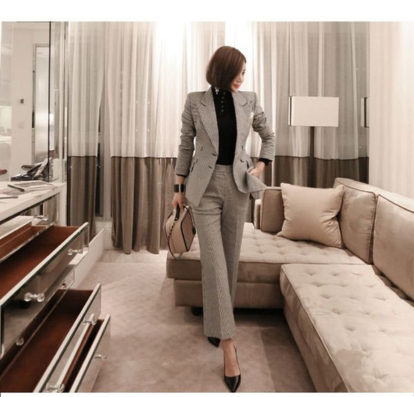 women's two piece pants arrival women temperament fashion slim suit work style pant comfortable trend cute wild classical lady sui, White