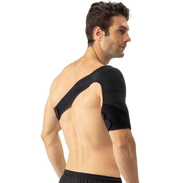 back support adjustable breathable shoulder guard gym sports universal single band brace strap, Black;blue
back support adjustable breathable shoulder guard gym sports universal single band brace strap, Black;blue