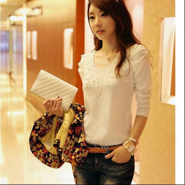 white elegant lace long womens blouses sleeved bottoming o neck slim blusa cotton summer large size
white elegant lace long womens blouses sleeved bottoming o neck slim blusa cotton summer large size