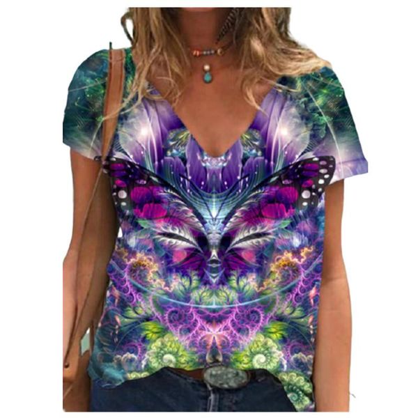 women's t-shirt 2021 summer 3d butterfly print t shirt women short sleeve v-neck loose casual fashion female streetwear plus size tee, White
women's t-shirt 2021 summer 3d butterfly print t shirt women short sleeve v-neck loose casual fashion female streetwear plus size tee, White