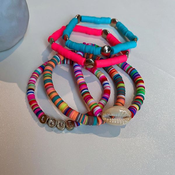 link, chain 2021 trend colorful bohemian geometric shell letter bracelet for women girls aesthetic friends jewelry, Black 
link, chain 2021 trend colorful bohemian geometric shell letter bracelet for women girls aesthetic friends jewelry, Black