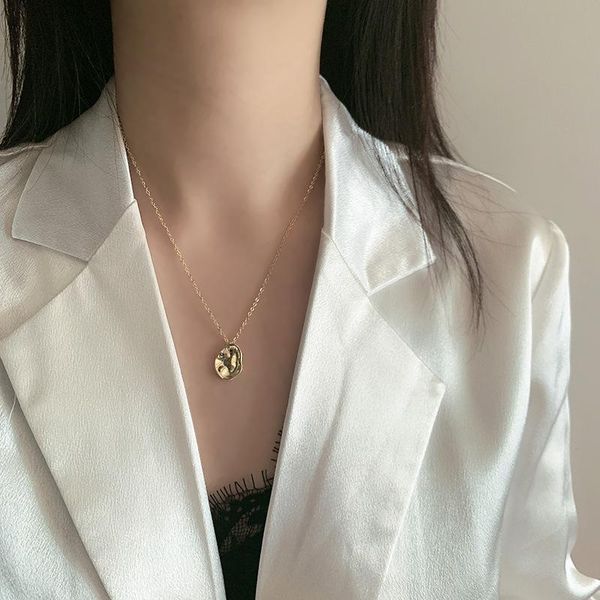 chains ihues 925 sterling silver irregular concave necklace men's and women's hand-hammed oval gold coin pendant
chains ihues 925 sterling silver irregular concave necklace men's and women's hand-hammed oval gold coin pendant