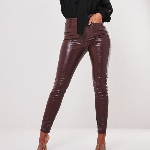 black high waist pencil faux leather pants women casual elegant carving print ankle length pants streetwear trousers, Black;white
black high waist pencil faux leather pants women casual elegant carving print ankle length pants streetwear trousers, Black;white