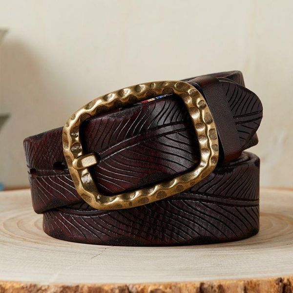 belts vintage casual hand-forged brass pin buckle natural unlayered cowhide men's belt man's jeans leather, Black;brown
belts vintage casual hand-forged brass pin buckle natural unlayered cowhide men's belt man's jeans leather, Black;brown