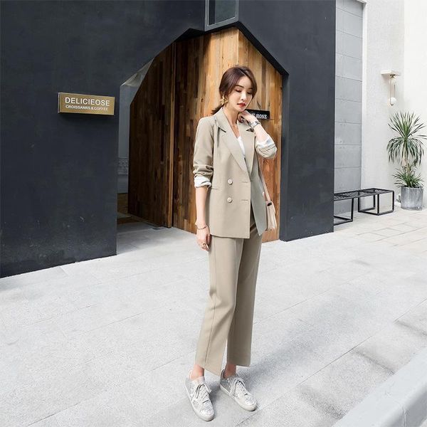 women's suits & blazers 2021 vintage elegant ol women fashion double breasted blazer+ ankle length pant female 2 two piece set autumn, White;black
women's suits & blazers 2021 vintage elegant ol women fashion double breasted blazer+ ankle length pant female 2 two piece set autumn, White;black