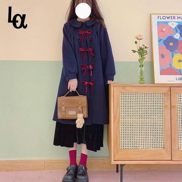 women's wool & blends luck a spring japan style cute warm coat women long outerwear girl sweet lantern sleeve bow single breasted jacke, Black
women's wool & blends luck a spring japan style cute warm coat women long outerwear girl sweet lantern sleeve bow single breasted jacke, Black