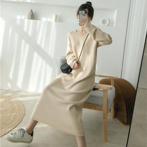 casual dresses black blue 2021 jumper thick pollover warm autumn sweater dress women solid woman korean knitted winter robe, Black;gray
casual dresses black blue 2021 jumper thick pollover warm autumn sweater dress women solid woman korean knitted winter robe, Black;gray