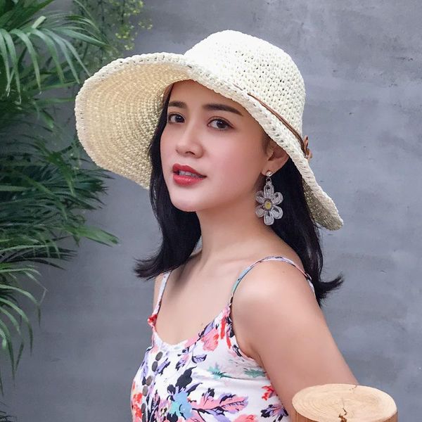 net red same sun hat small fresh straw travel korean holiday versatile 2021 beach berets, Blue;gray
net red same sun hat small fresh straw travel korean holiday versatile 2021 beach berets, Blue;gray