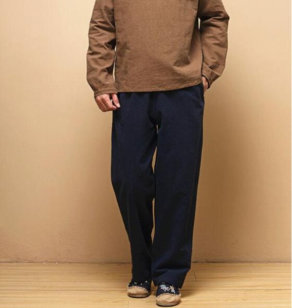 men's pants thick quality cotton linen trousers elastic waist loose flaxen men casual solid color straight long 7colors p928gxtm, Black
men's pants thick quality cotton linen trousers elastic waist loose flaxen men casual solid color straight long 7colors p928gxtm, Black